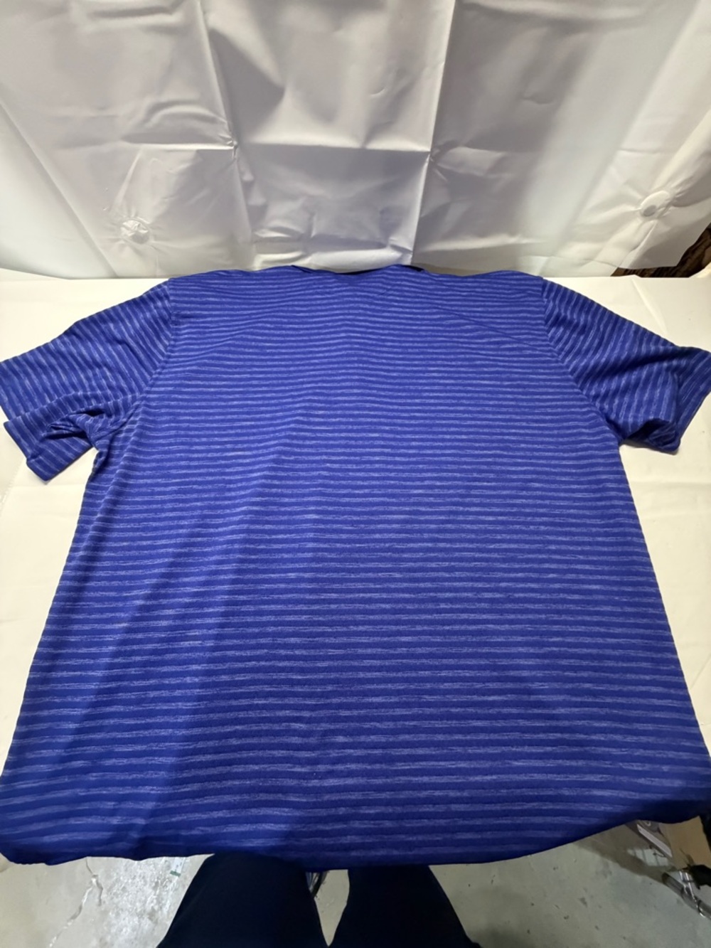 Greg Norman Collection Men's‎ Cobalt Blue Striped Performance Polo - Picture 3 of 9